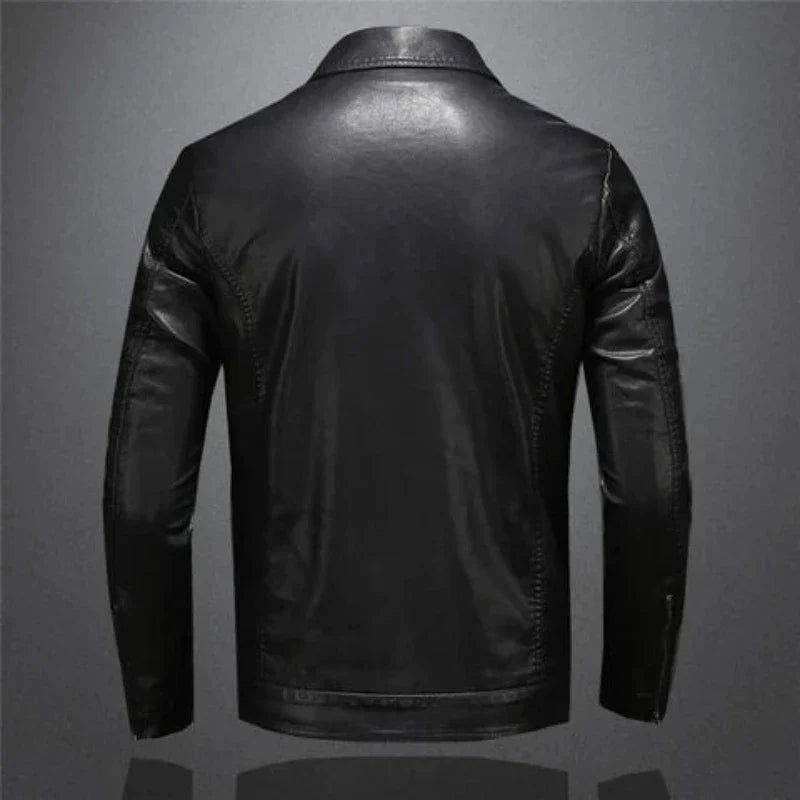 Men’s Classic Biker Jacket with Zip Detail