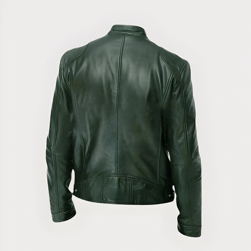 Men’s Classic Biker Jacket with Zip
