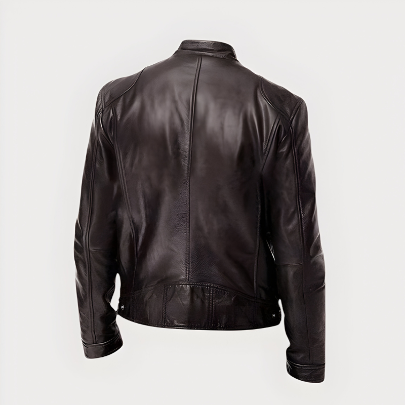 Men’s Classic Biker Jacket with Zip
