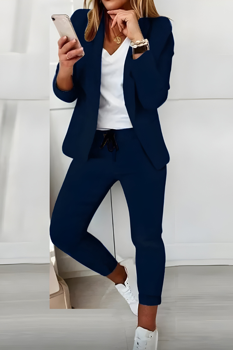 Women’s Elegant Two-Piece Set Navy