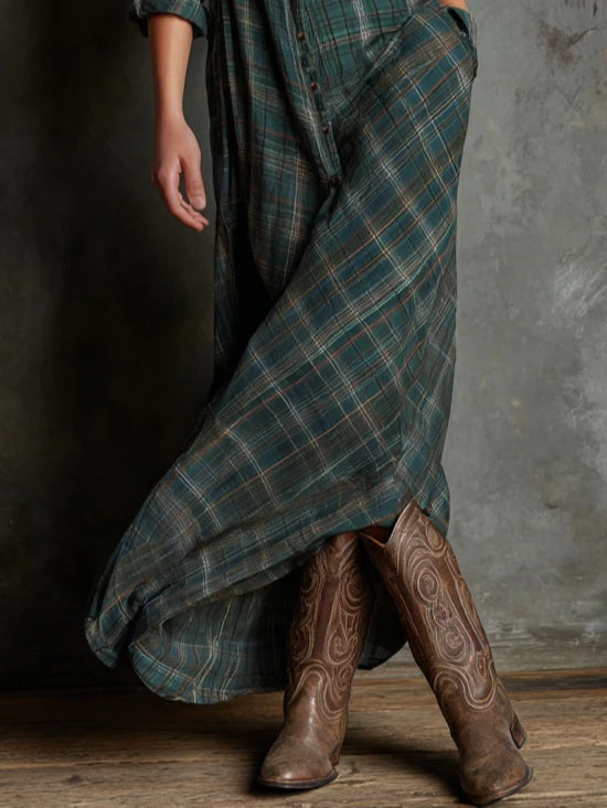 Women’s Modern Boho Checked Dress