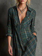 Women’s Modern Boho Checked Dress