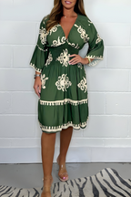 Women’s Summery Boho Dress Army Green