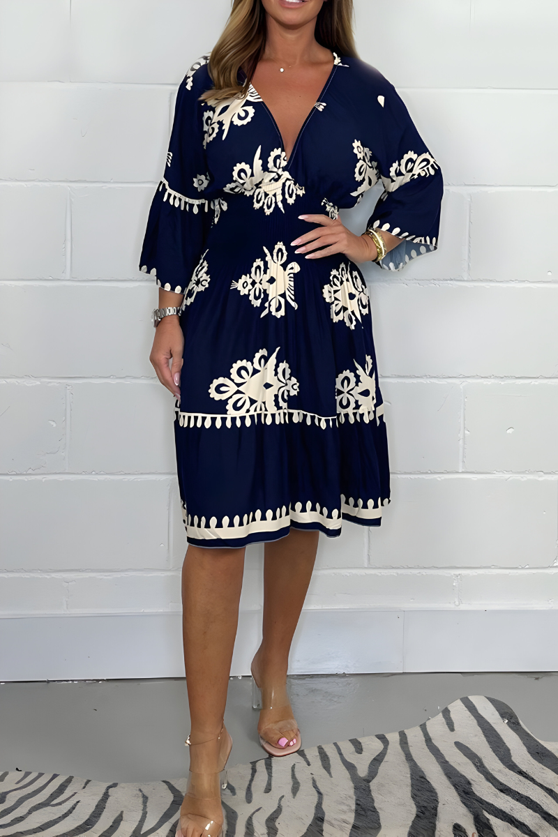 Women’s Summery Boho Dress Navy Blue