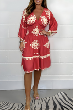 Women’s Summery Boho Dress Red