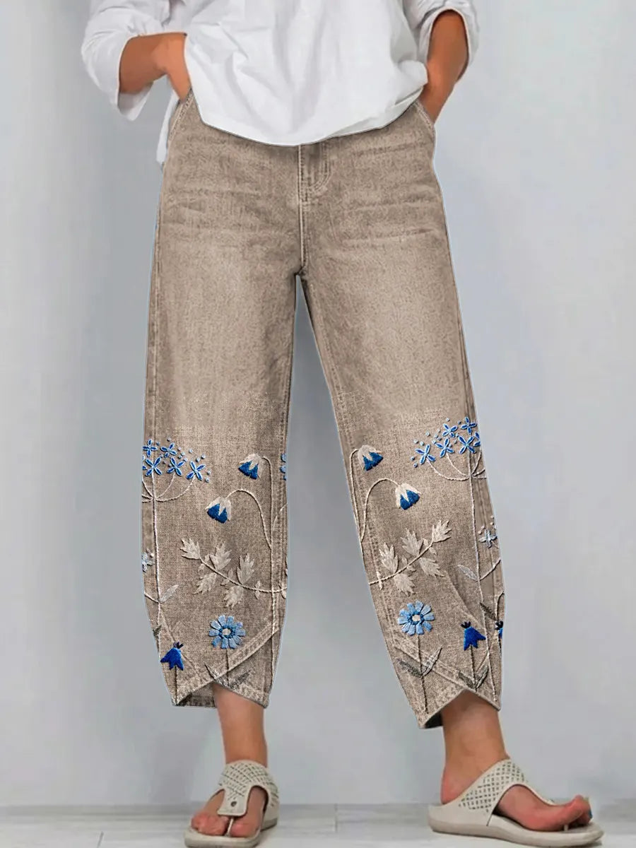 Women’s Casual Comfort Trousers with Relaxed Fit Khaki