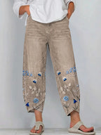 Women’s Casual Comfort Trousers with Relaxed Fit Khaki