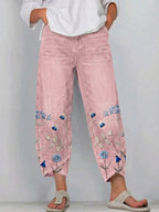 Women’s Casual Comfort Trousers with Relaxed Fit Pink