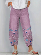 Women’s Casual Comfort Trousers with Relaxed Fit Purple