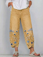 Women’s Casual Comfort Trousers with Relaxed Fit Yellow