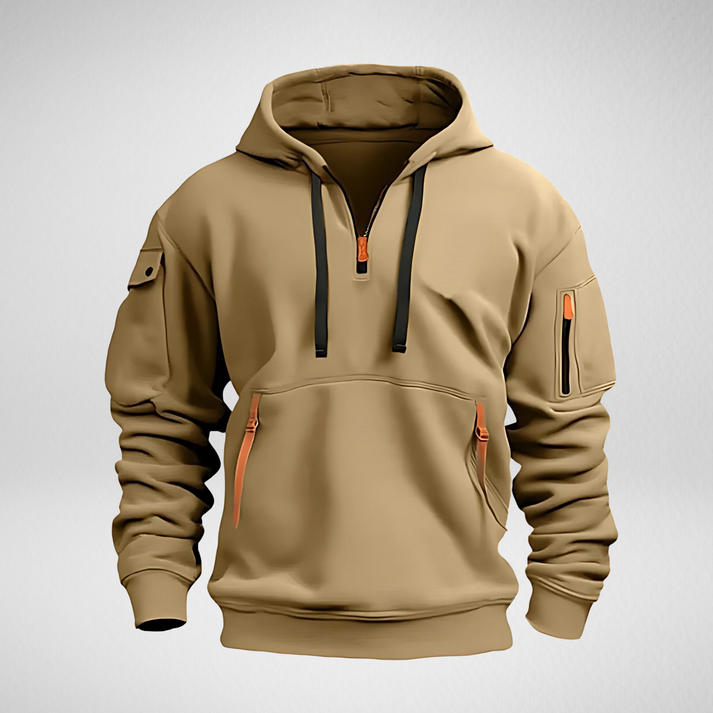 Men’s Casual Hooded Jumper Khaki