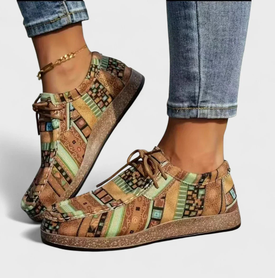 Women’s Casual Lace-Up Sneakers Green