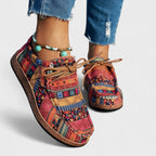 Women’s Casual Lace-Up Sneakers Red