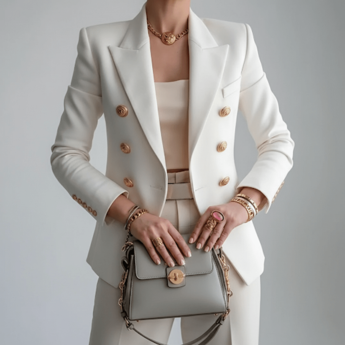 Women’s Modern Tailored Blazer for Casual Summer Elegance White
