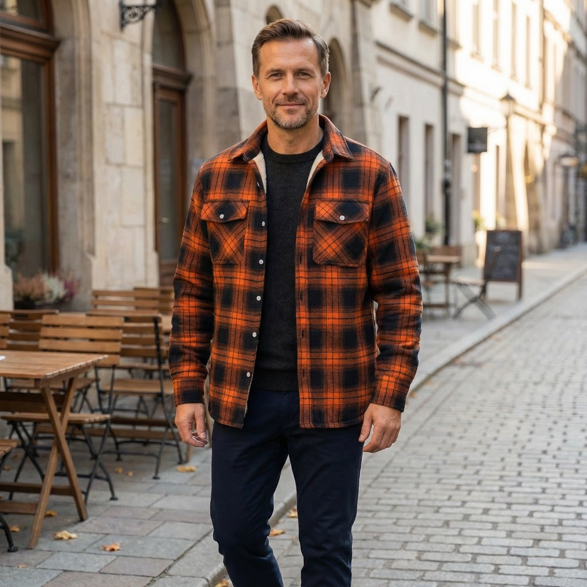 Men’s Casual Checked Shirt Jacket
