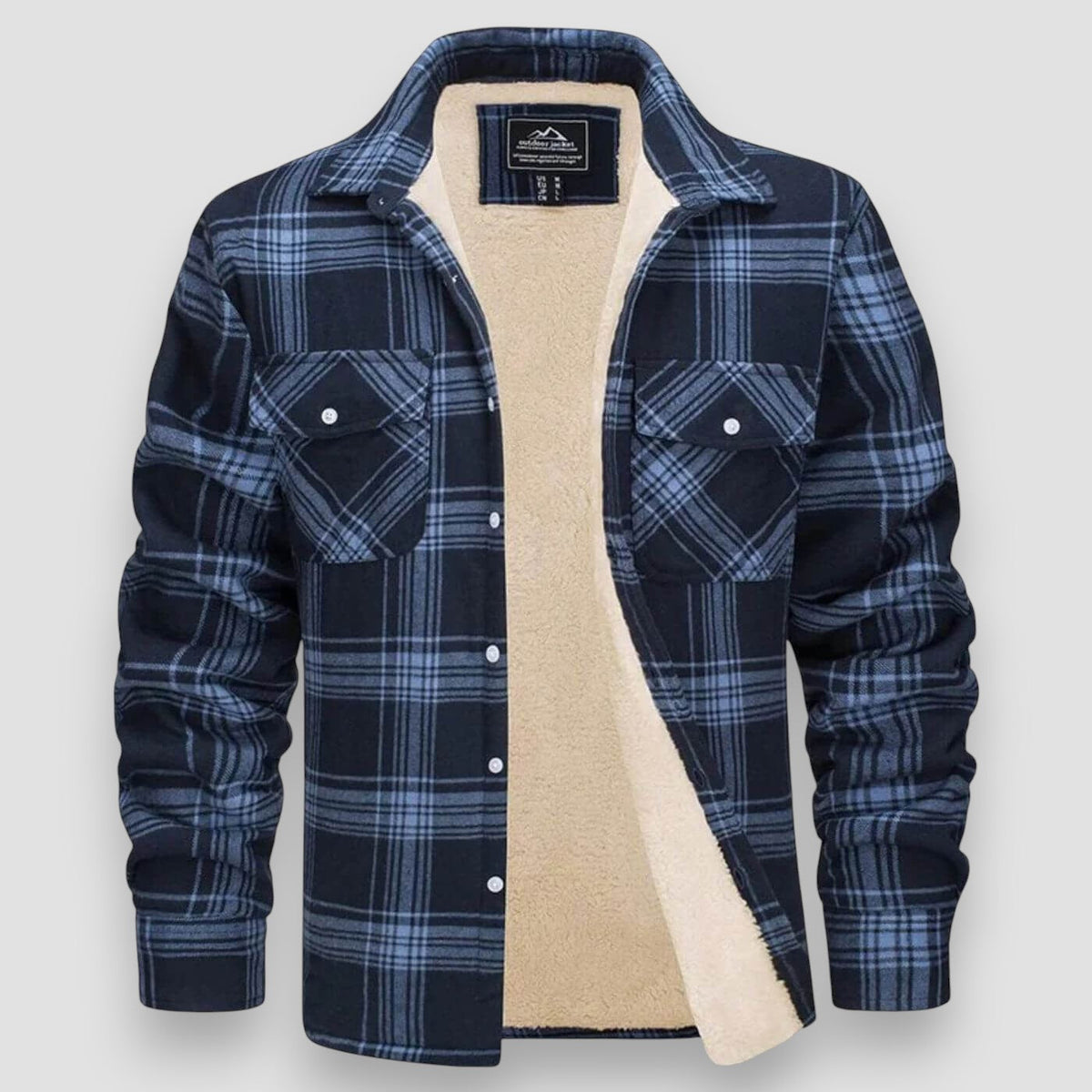 Men’s Casual Checked Shirt Jacket Black