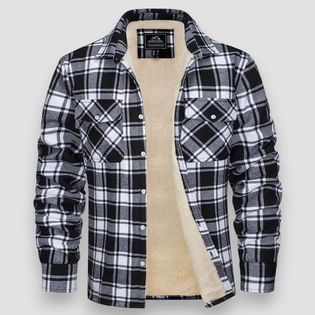 Men’s Casual Checked Shirt Jacket Blue