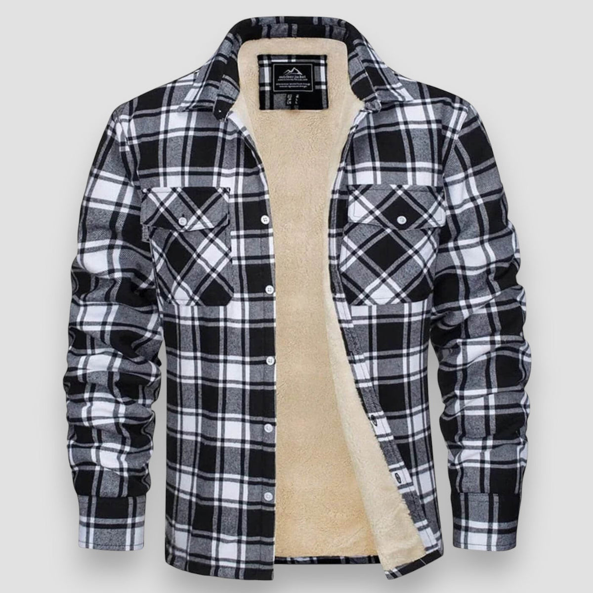 Men’s Casual Checked Shirt Jacket Blue