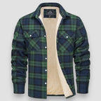 Men’s Casual Checked Shirt Jacket Green