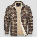 Men’s Casual Checked Shirt Jacket Khaki