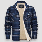 Men’s Casual Checked Shirt Jacket Navy