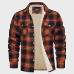 Men’s Casual Checked Shirt Jacket Red