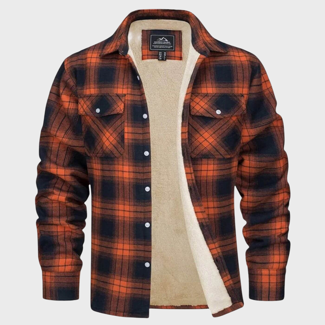 Men’s Casual Checked Shirt Jacket Red