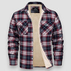 Men’s Casual Checked Shirt Jacket Red and Black