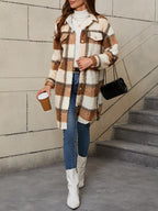 Women’s Comfortable Checked Teddy Jacket