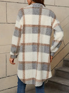 Women’s Comfortable Checked Teddy Jacket