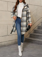 Women’s Comfortable Checked Teddy Jacket