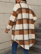 Women’s Comfortable Checked Teddy Jacket