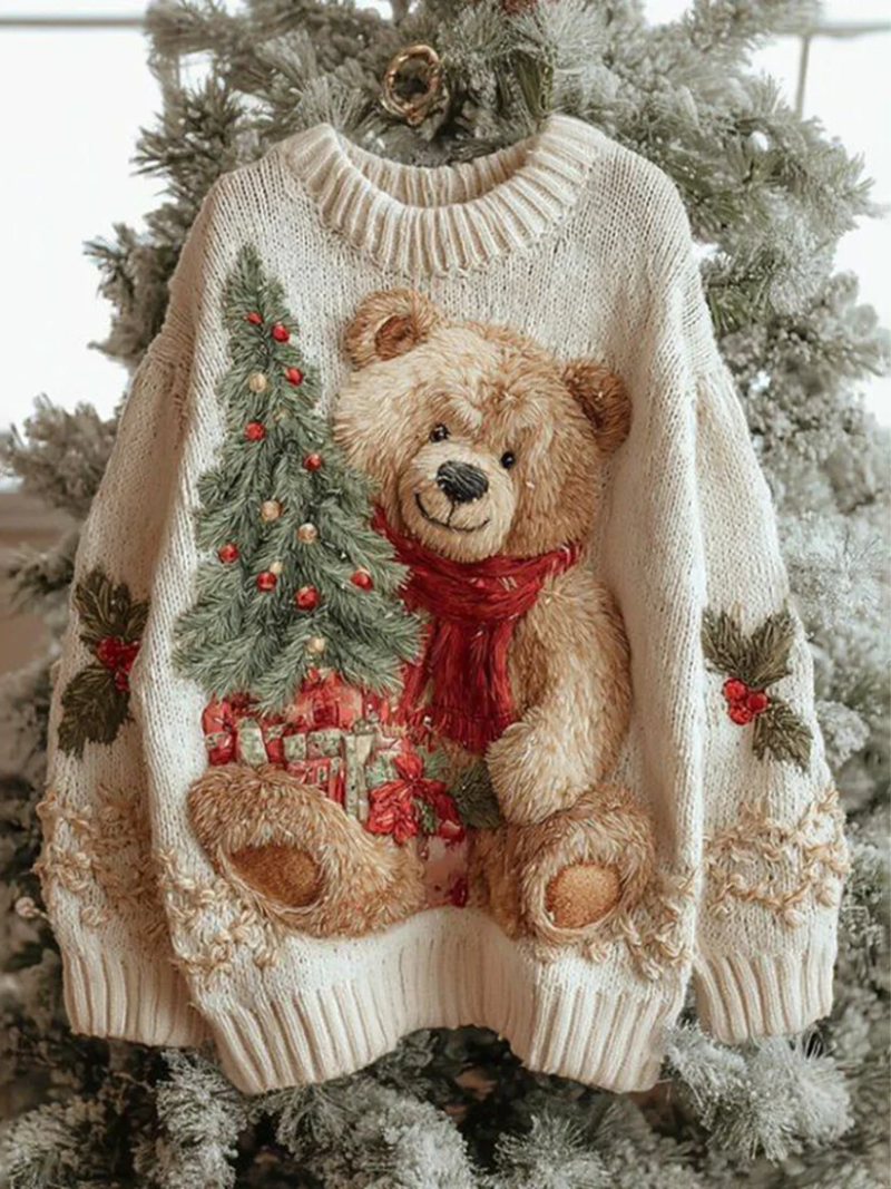 Women’s Comfortable Christmas Jumper Beige