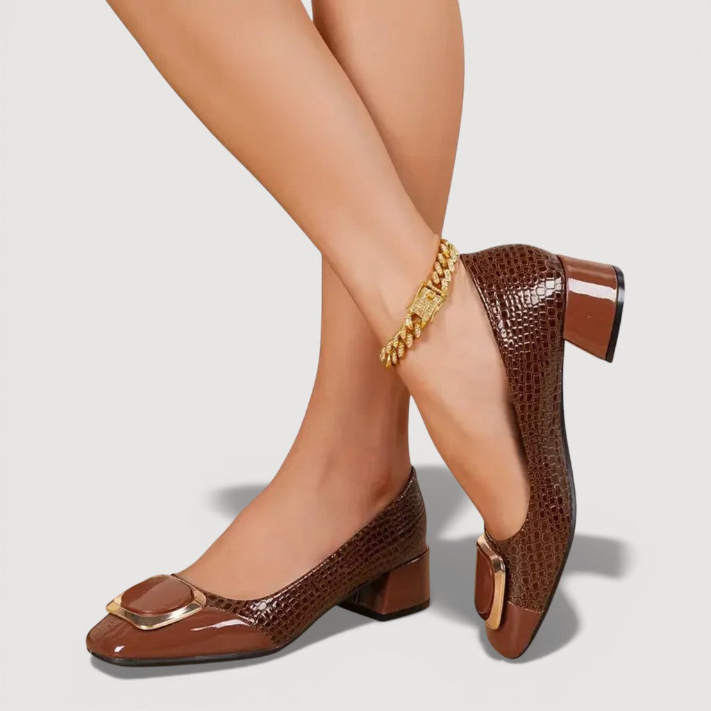 Women’s Wide Fit Comfort Heels Brown