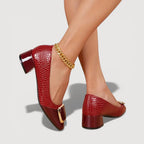 Women’s Wide Fit Comfort Heels Red