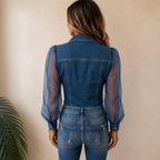 Women’s Stylish Denim-Look Blouse