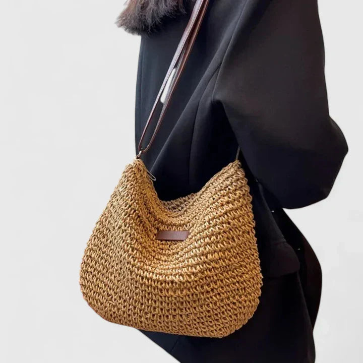 Women’s Relaxed Textured Shoulder Bag for Summer Styling Khaki