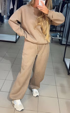 Women’s Diamond Textured Lounge Set Apricot