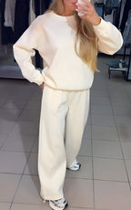 Women’s Diamond Textured Lounge Set White