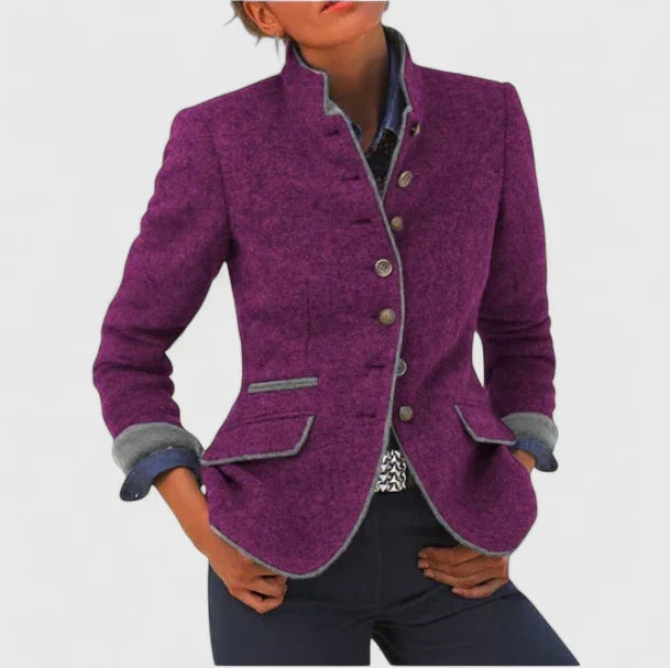 Women’s Elegant Open-Front Cardigan Purple