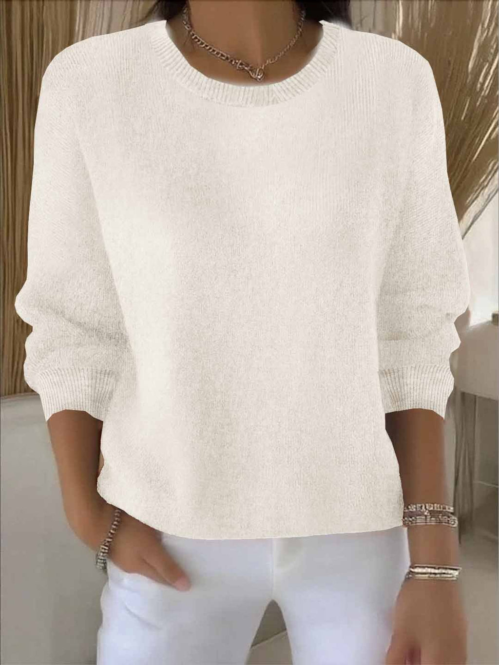 Women’s Soft Comfortable Jumper with Elegant Design Apricot