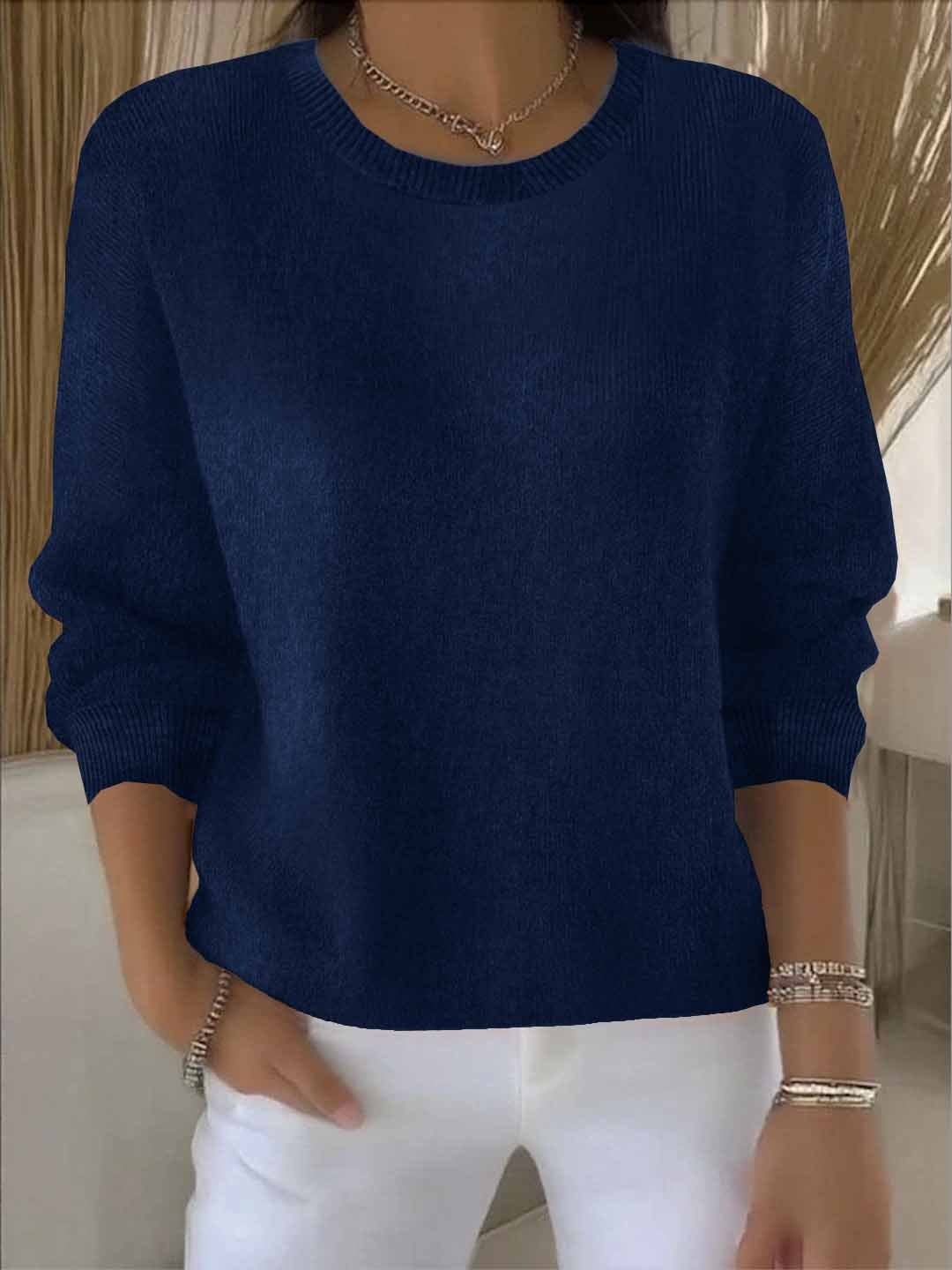 Women’s Soft Comfortable Jumper with Elegant Design Dark Blue