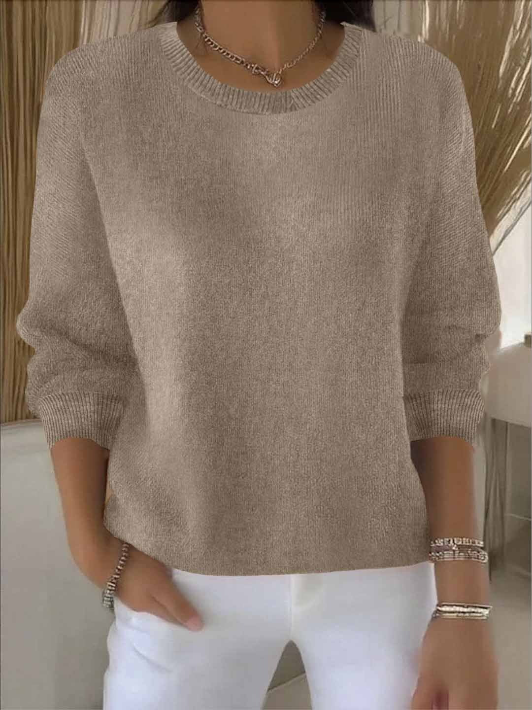 Women’s Soft Comfortable Jumper with Elegant Design Khaki