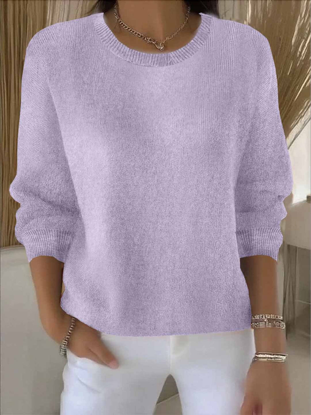 Women’s Soft Comfortable Jumper with Elegant Design Light Purple