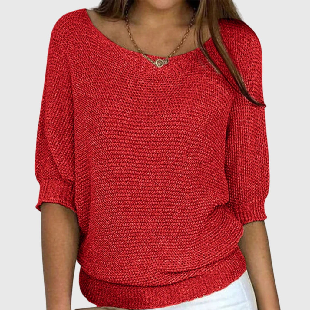 Women’s Elegant Knitted Jumper Red