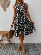 Women’s Elegant Tummy-Flattering Midi Dress Black
