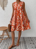 Women’s Elegant Tummy-Flattering Midi Dress Orange