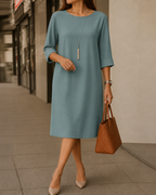 Women’s Elegant Midi Dress Peacock Blue