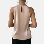 Women’s Elegant Halter Neck Pleated Blouse