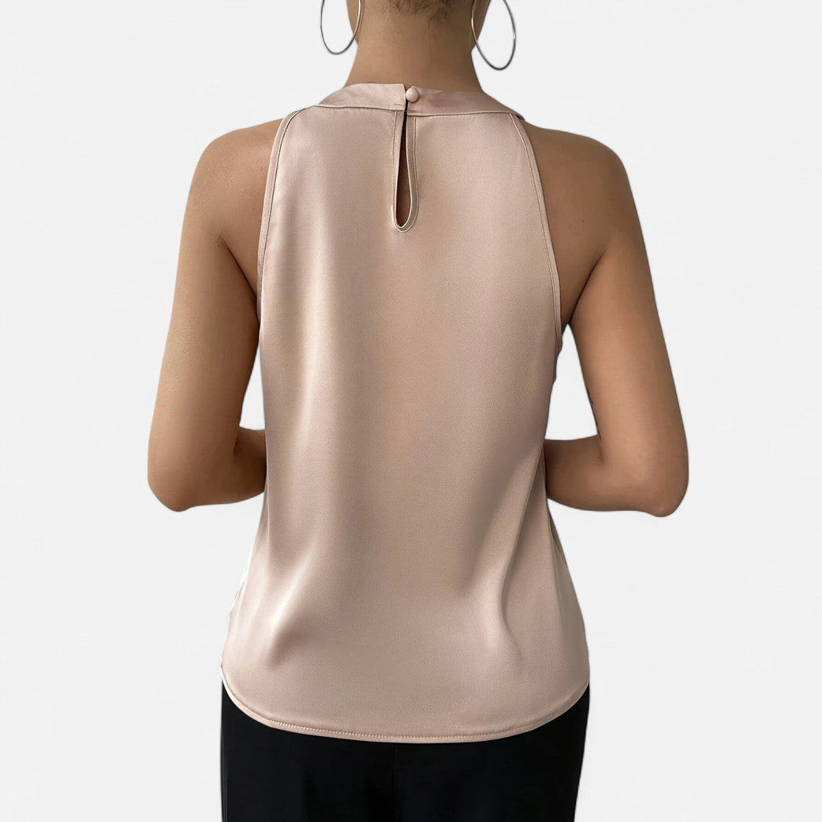 Women’s Elegant Halter Neck Pleated Blouse